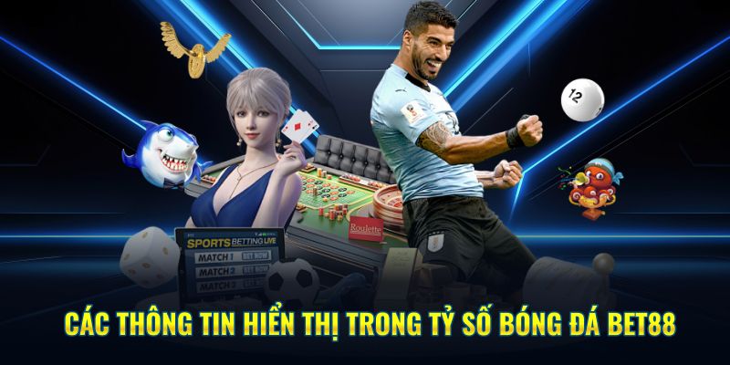 Các thông tin hiển thị trong tỷ số bóng đá Bet88